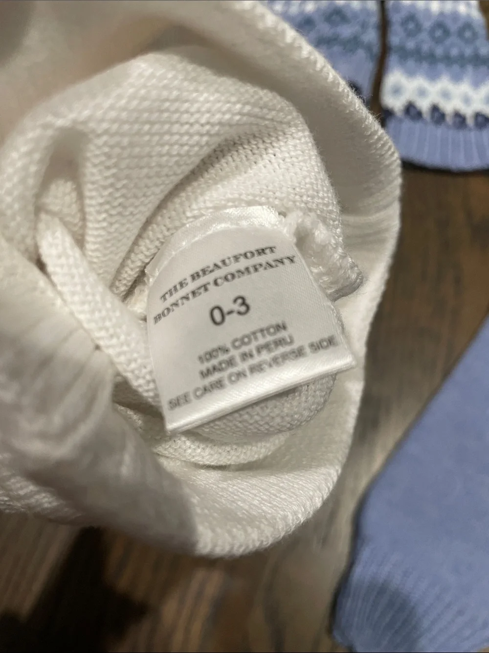 Mi Lucero Blue Fair Isle Knit Sweater & Pants Set with TBBC hat